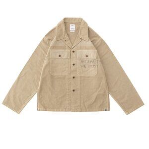 Visvim Mens Cardwell Shirt LS Jacket Utility Trucker Beige Sz 4 L/XL Japan Work‎